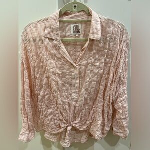 Striped and textured blouse